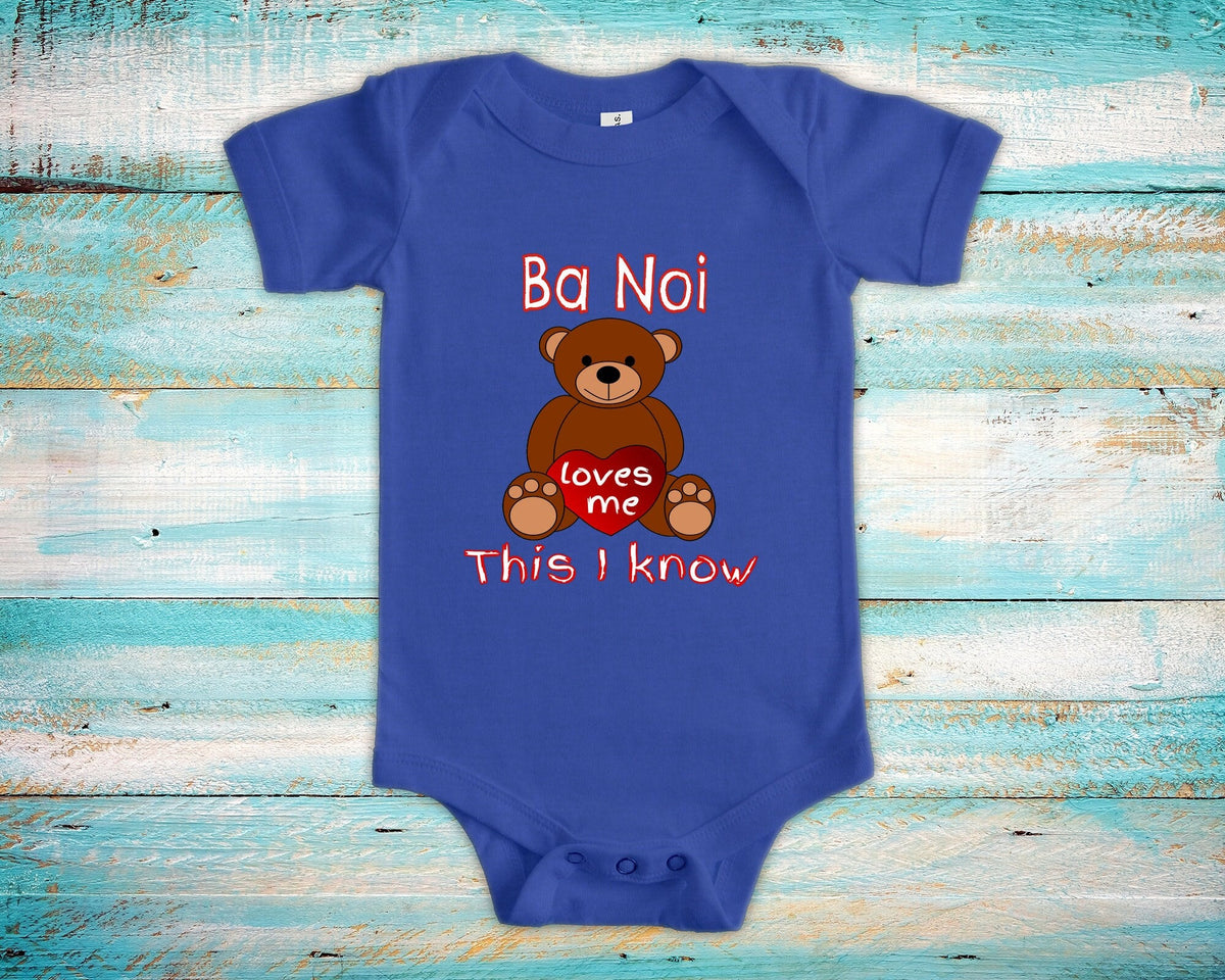 Ba Noi Loves Me Cute Grandma Bear Baby Bodysuit Tshirt or Toddler Shirt Vietnamese Grandmother Gift or Pregnancy Reveal Announcement Graphic Tee – Soft Feel · Must-Have Style