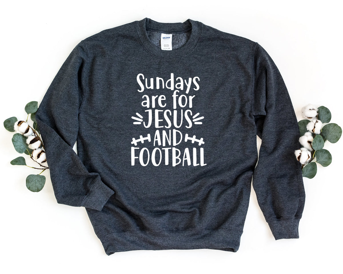 Jesus and Football Sweatshirt Jesus Lover Sweater Football Lover Pullover Sundays are for Jesus and Football Christian Gift Sweatshirt – Bold Style · Trending Graphic Apparel