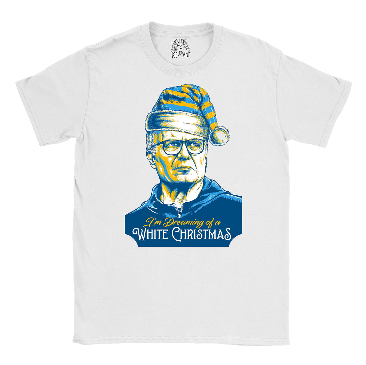 Marcelo Bielsa T Shirt Dreaming of A White Christmas Black and White Leeds Tee Funny Christmas Gift Graphic Tee – Premium Graphic · High-Quality Print