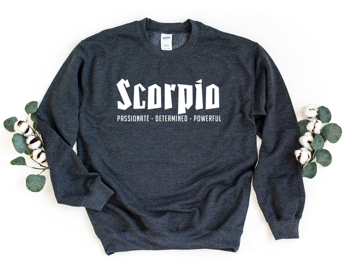Scorpio Sweatshirt Horoscope Sweatshirt Passionate Sweatshirt Powerful Pullover Determined Crewneck Zodiac Sweatshirt Astrology Gift Sweatshirt – Soft Feel · Great Gift For Fans