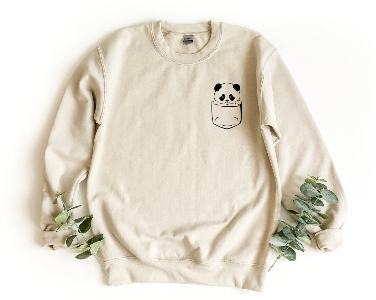 Panda Pocket Sweatshirt Panda Crewneck Sweatshirt Cute Panda Sweater Animal Pullover Panda Gift Cute Animal Oversize Sweatshirt Sweatshirt – Cozy Vibes · Top Pick For Any Outfit