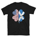USA and Scottish Flag on Four Leaf Clover Unisex T Shirt Graphic Tee – Soft Feel · Trending Graphic Apparel