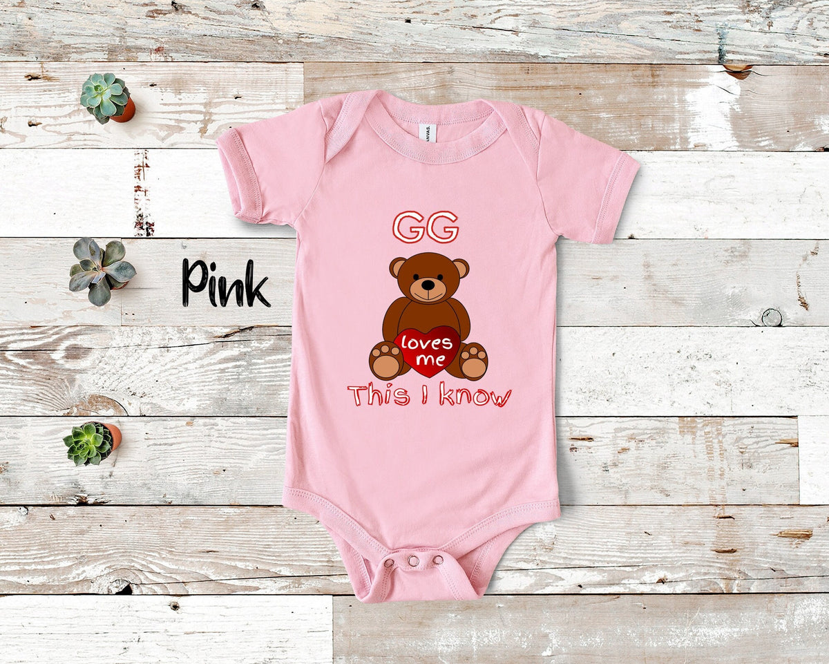 GG Loves Me Cute Grandma Bear Baby Bodysuit Tshirt or Toddler Shirt Special Grandmother Gift or Pregnancy Reveal Announcement Graphic Tee – Premium Graphic · Must-Have Style