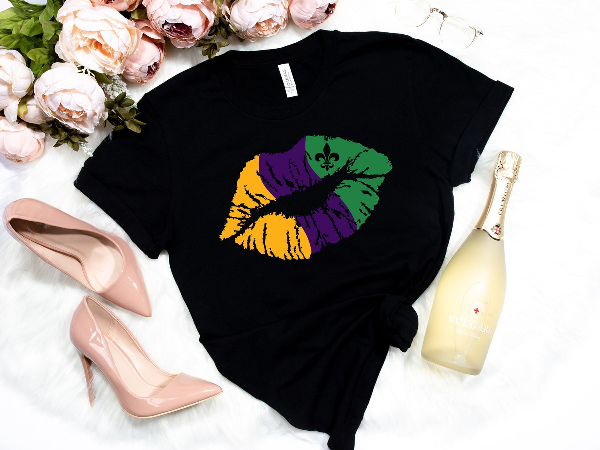 Mardi Gras ShirtLips Fleur De Lis Shirt Fat Tuesday ShirtFlower de luce ShirtLouisiana Shirt Saints New Orleans ShirtMardi Gras Day Graphic Tee – Bold Style · Perfect For Daily Wear