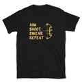 Aim Shoot Swear Repeat Archery Unisex T Shirt Graphic Tee – Warm & Stylish · Top Pick For Any Outfit