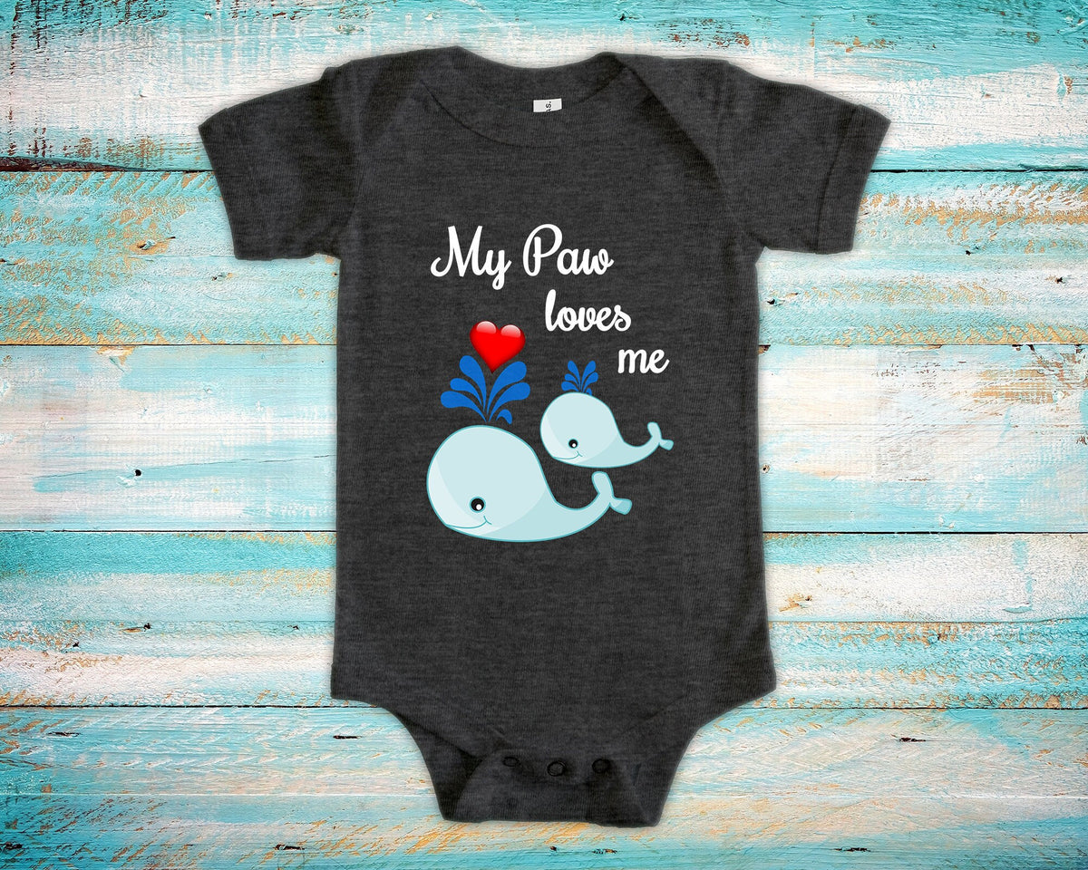 Paw Loves Me Cute Grandpa Name Whale Baby Bodysuit Unique Grandfather Gift for Granddaughter or Grandson or Pregnancy Announcement Graphic Tee – Premium Graphic · Must-Have Style