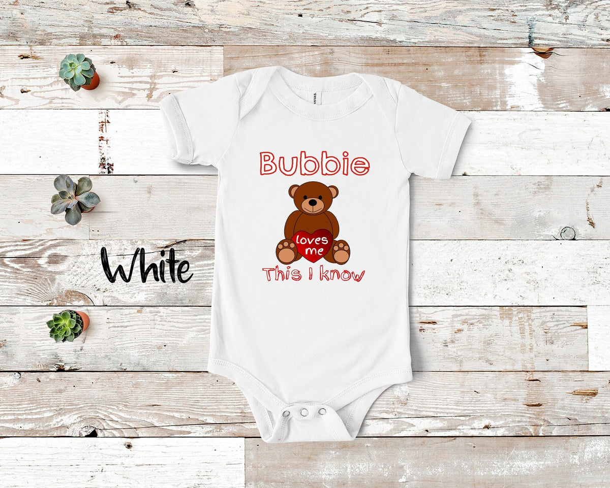 Bubbie Loves Me Cute Grandma Name Bear Baby Bodysuit Tshirt or Toddler Shirt Jewish Yiddish Grandmother Gift or Pregnancy Announcement Graphic Tee – Cozy Vibes · Trending Graphic Apparel