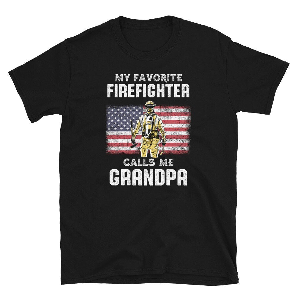 Patriot Firefighter US Flag Grandson T Shirt Graphic Tee – Warm & Stylish · High-Quality Print