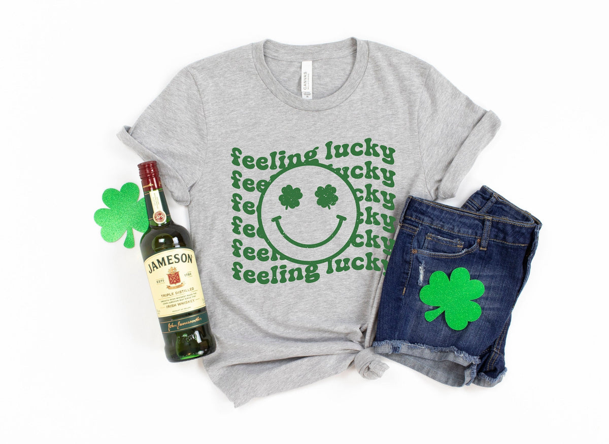Feeling Lucky TShirtIrish ShirtSt Patrick39s Day TShirt for WomenLuck of the IrishShamrock ShirtFunny St Patricks Day Shirt Graphic Tee – Everyday Comfort · Top Pick For Any Outfit