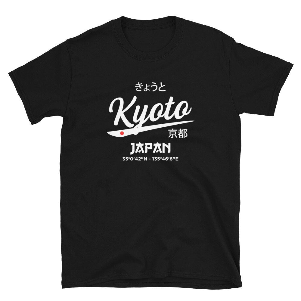 Kyoto Japan Coordinates Tourism Unisex T Shirt Graphic Tee – Soft Feel · Top Pick For Any Outfit
