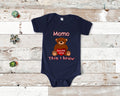 Momo Loves Me Cute Grandma Bear Baby Bodysuit Tshirt or Toddler Shirt Special Grandmother Gift or Pregnancy Reveal Announcement Graphic Tee – Soft Feel · High-Quality Print