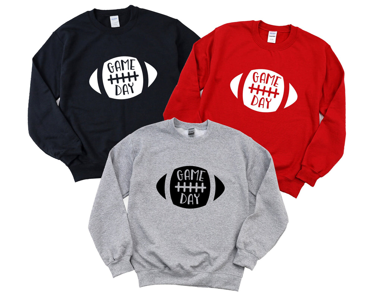 Game Day Sweatshirt Football Sweatshirt Football Gift Football Lover Sweater Sports Pullover Funny Football Sweater Game Day Football Sweatshirt – Bold Style · High-Quality Print