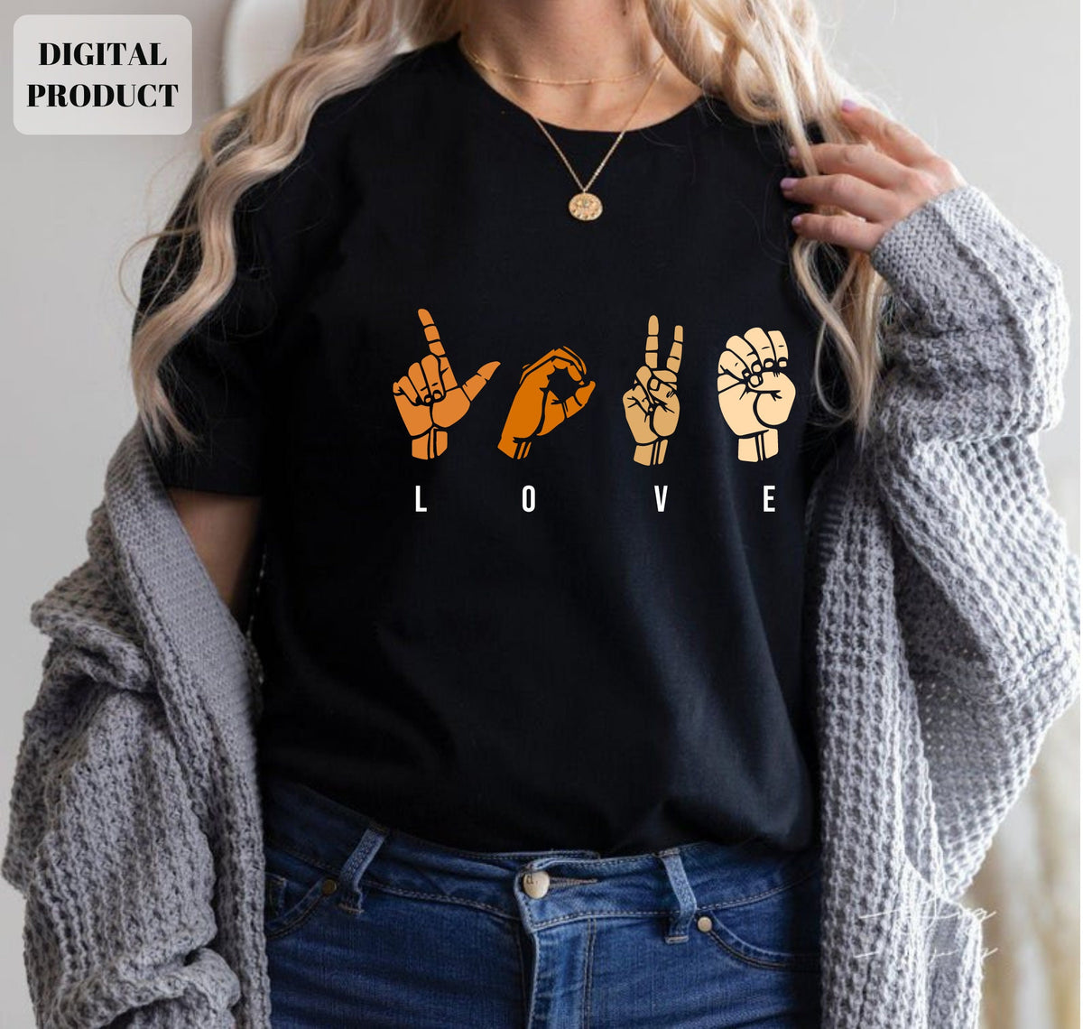Love ASL sign language svg Love hand sign svg Love sign language EPS PNG Cricut Instant Download Graphic Tee – Premium Graphic · Perfect For Daily Wear