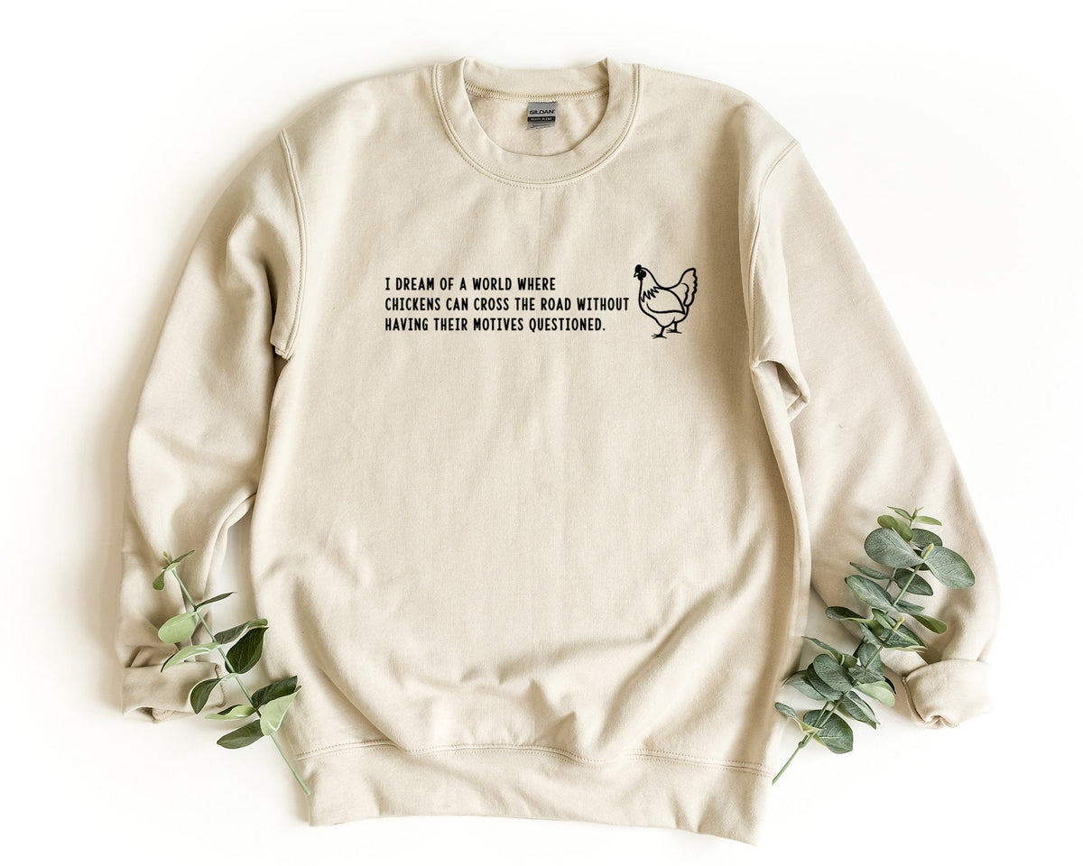 Chicken Sweatshirt Chicken Cross the Road Sweater Chicken Lover Pullover Farm Crewneck Sweatshirt Funny Chicken Sweatshirt Chicken Gift Sweatshirt – Feel-Good Design · Must-Have Style