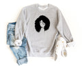 Afro Woman Sweatshirt Afro Crewneck Sweatshirt Black Girl Sweater African American Equality Pullover Black Culture Sweatshirt Sweatshirt – Aesthetic Look · Perfect For Daily Wear