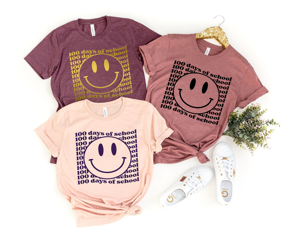 100 Days Of School Shirt 100 Days Brighter Shirt Teacher Shirt 100th Day Of School Back To School Shirt Teacher Appreciation Shirt Graphic Tee – Everyday Comfort · Perfect For Daily Wear