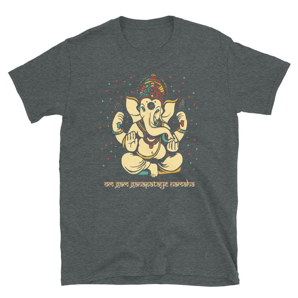 Ganesh Sitting Happy Ganesha Mantra Unisex T Shirt Graphic Tee – Fan Favorite · Great Gift For Fans