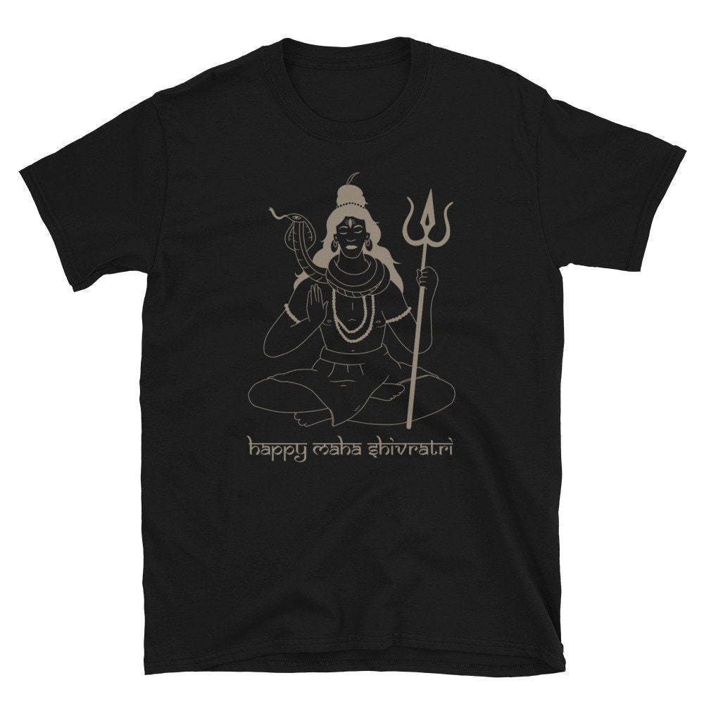 Shiva and Trisula Happy Maha Shivratri Unisex T Shirt Graphic Tee – Easygoing Wear · High-Quality Print