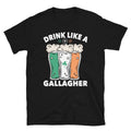 Gallagher Drinking St Patrick39s Day Beer Unisex T Shirt Graphic Tee – Premium Graphic · High-Quality Print