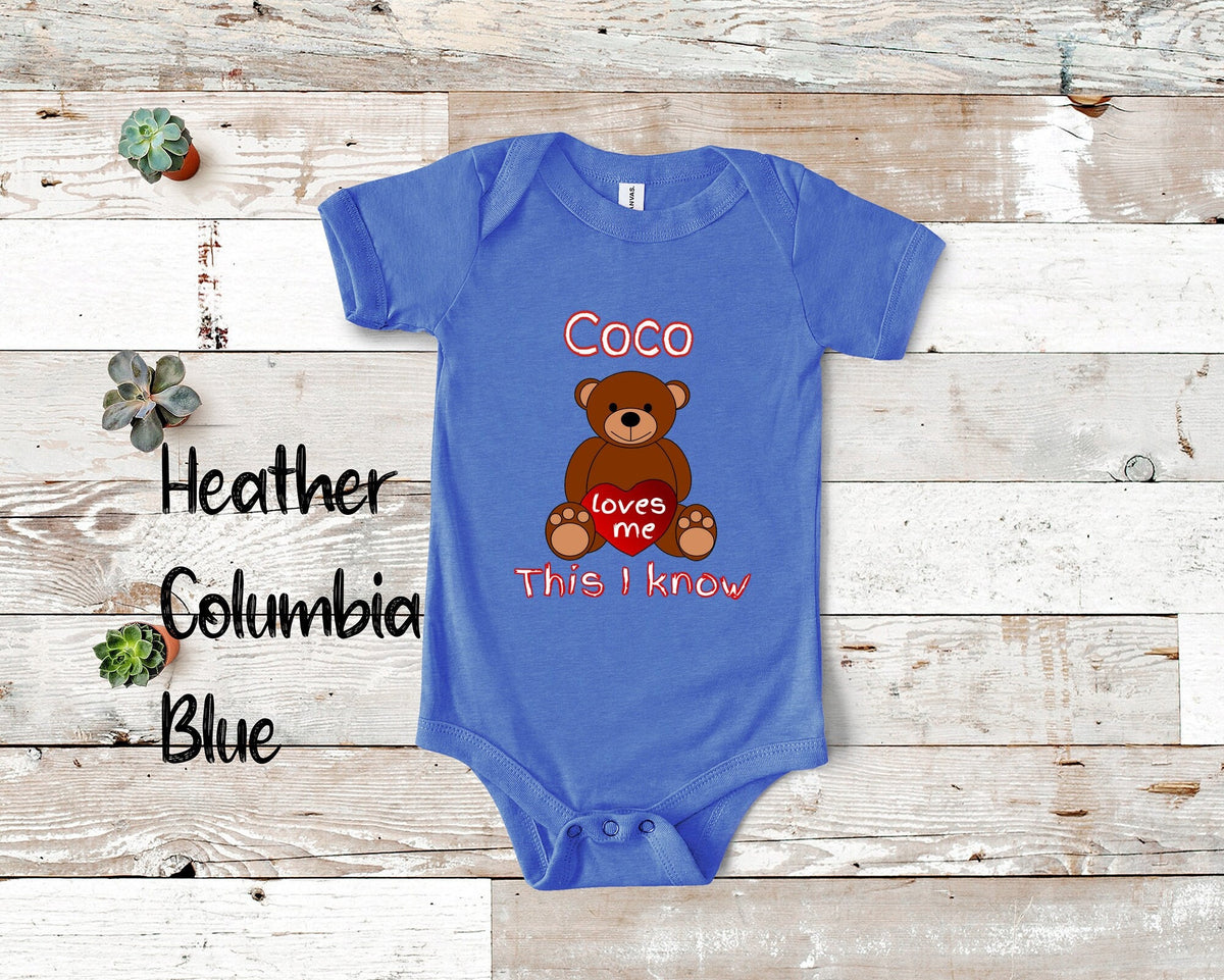 Coco Loves Me Cute Grandma Bear Baby Bodysuit Tshirt or Toddler Shirt Special Grandmother Gift or Pregnancy Reveal Announcement Graphic Tee – Aesthetic Look · Must-Have Style