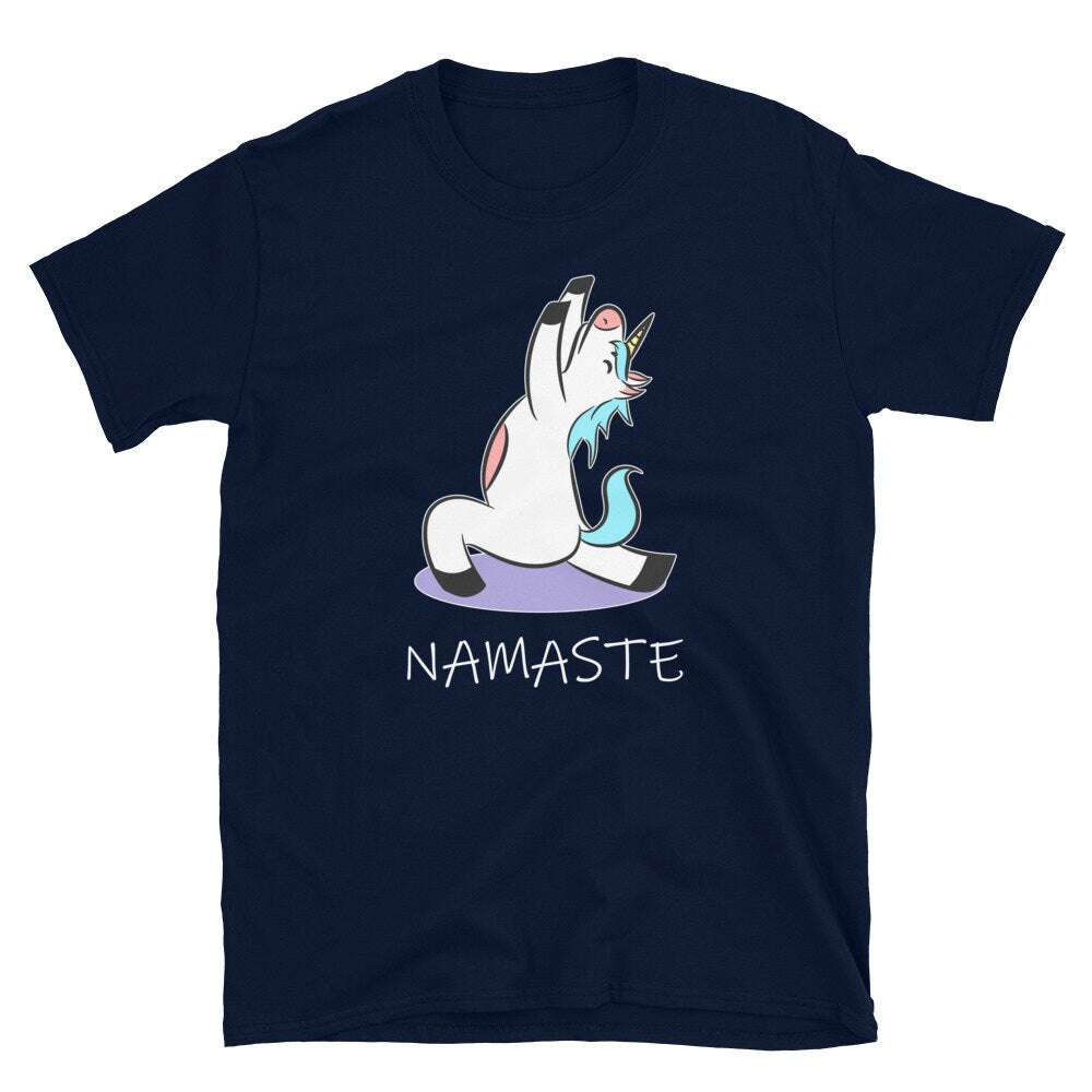 Unicorn Yoga Namaste Unisex T Shirt Graphic Tee – Cozy Vibes · Trending Graphic Apparel