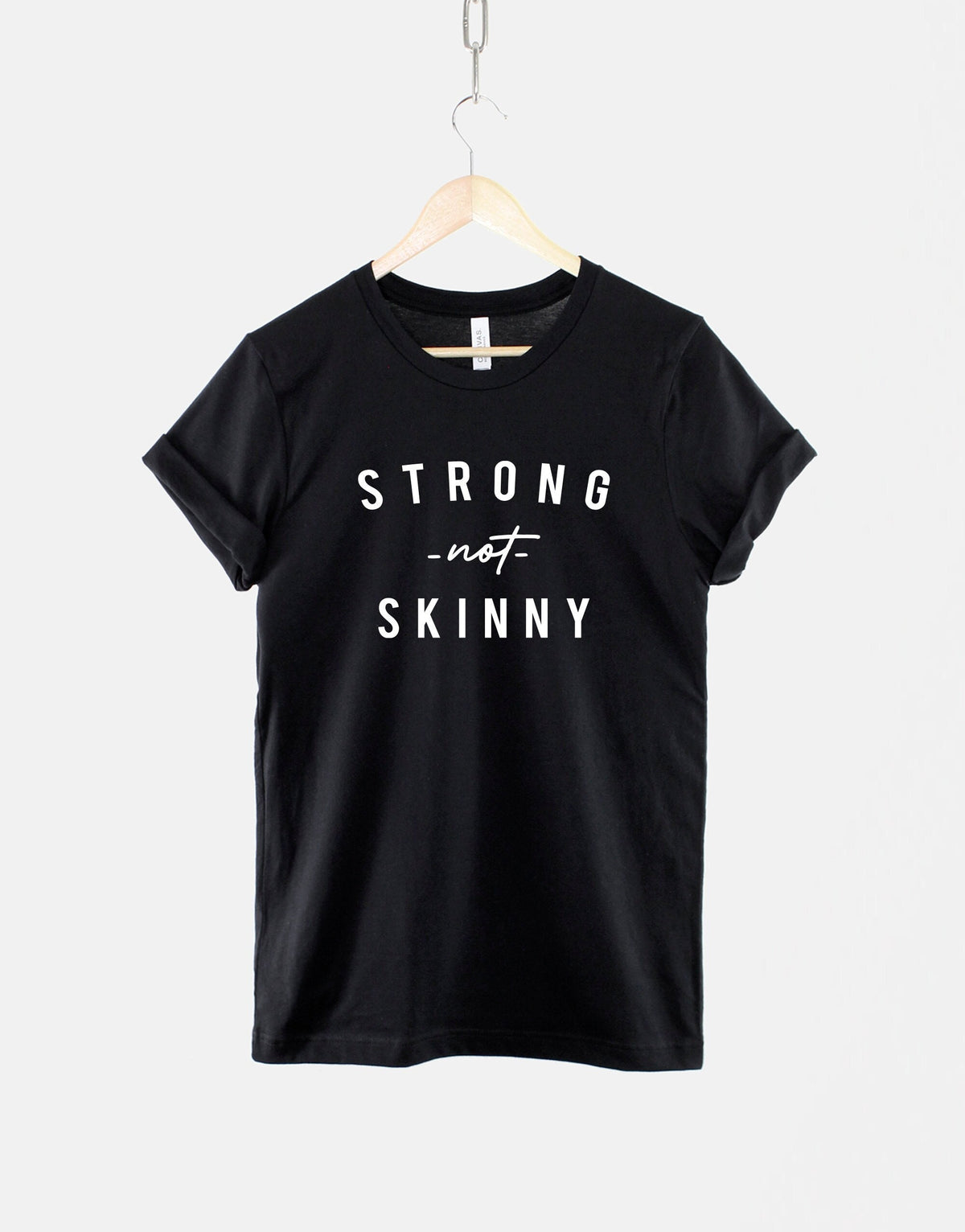 Workout Shirt Strong Not Skinny Shirt Womens Gym Fitness TShirt Graphic Tee – Warm & Stylish · Top Pick For Any Outfit