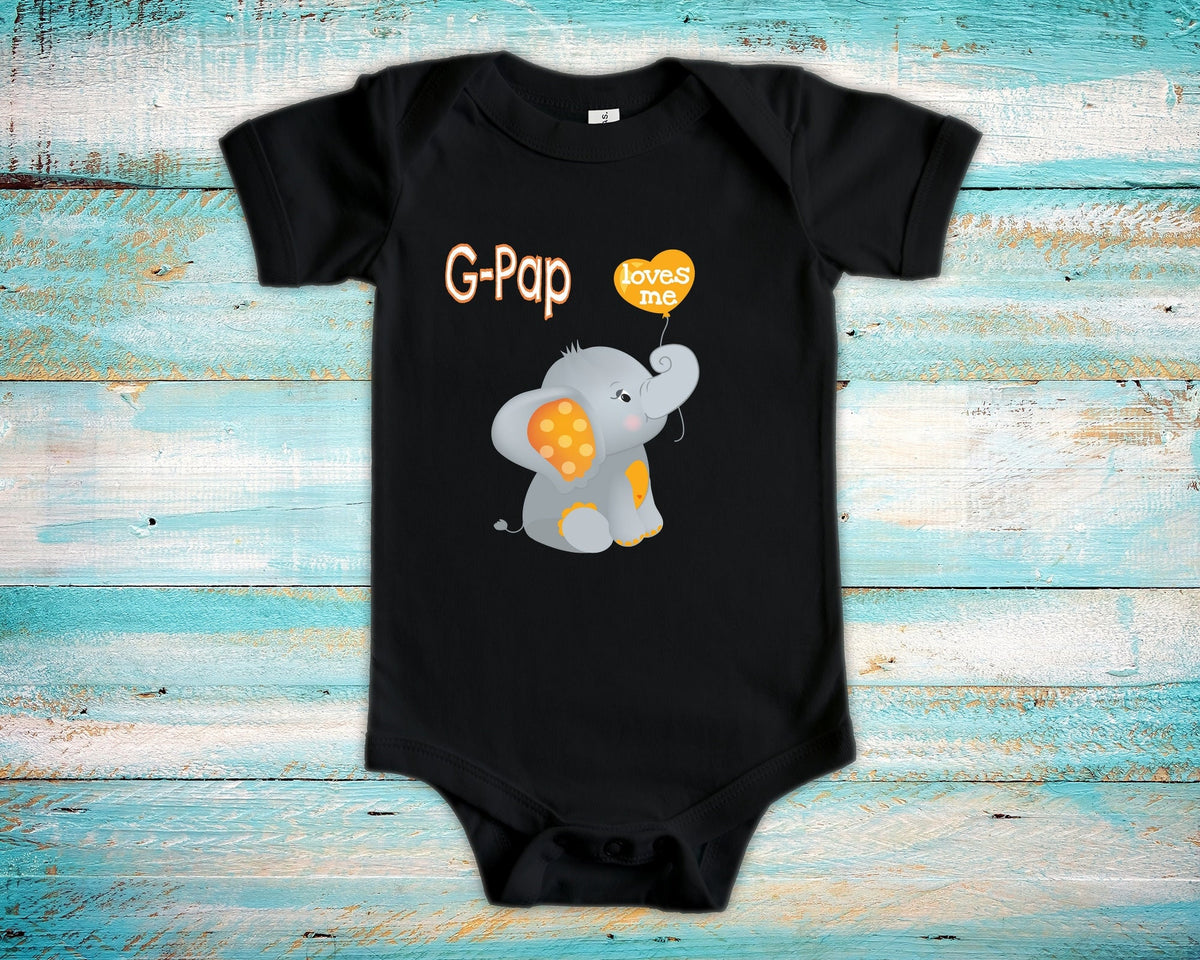GPap Loves Me Cute Grandpa Name Elephant Baby Bodysuit Tshirt or Toddler Shirt Special Grandfather Gift or Pregnancy Reveal Announcement Graphic Tee – Cozy Vibes · Great Gift For Fans