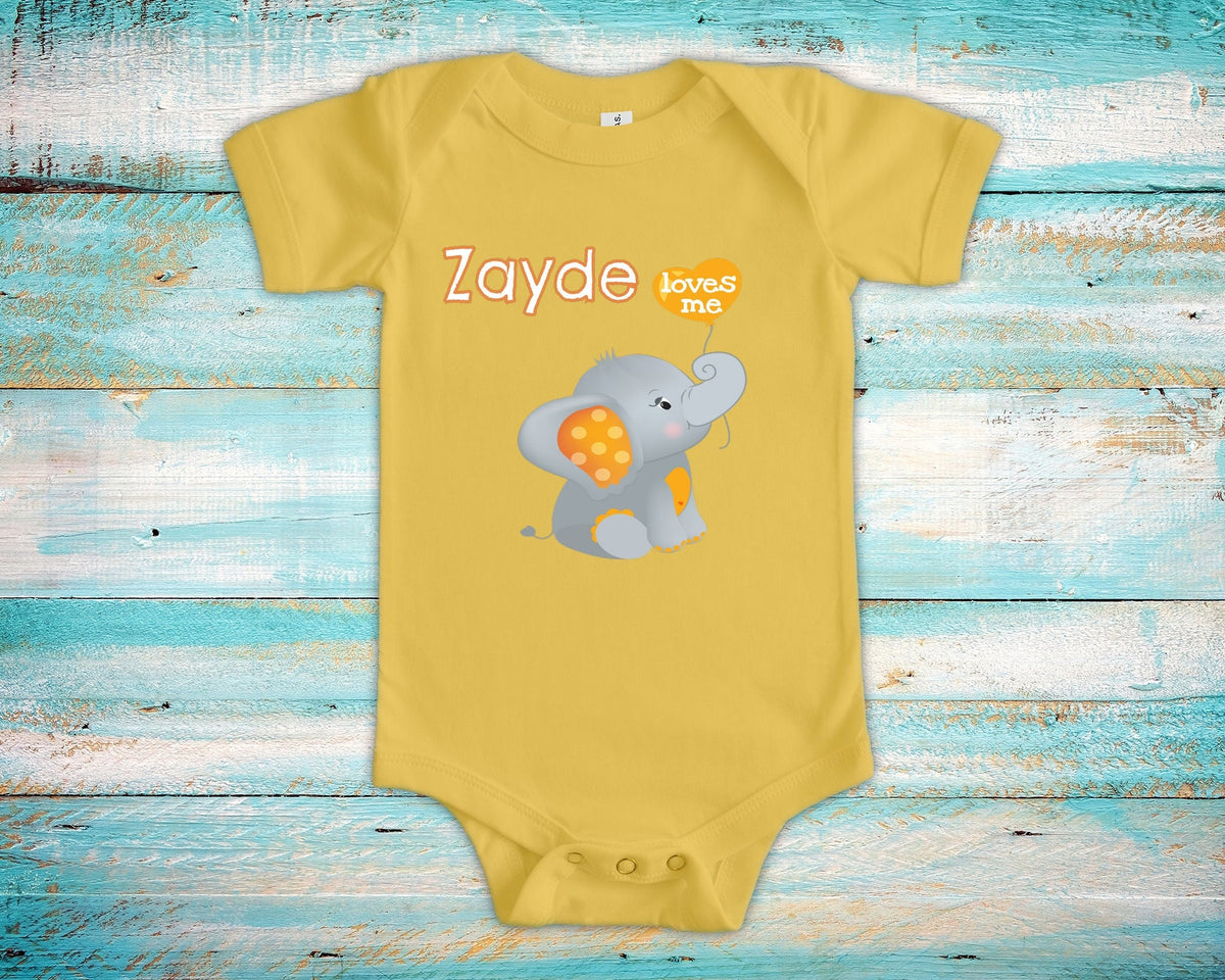 Zayde Loves Me Cute Grandpa Name Elephant Baby Bodysuit Tshirt or Toddler Shirt Jewish Grandfather Gift or Pregnancy Reveal Announcement Graphic Tee – Easygoing Wear · Must-Have Style