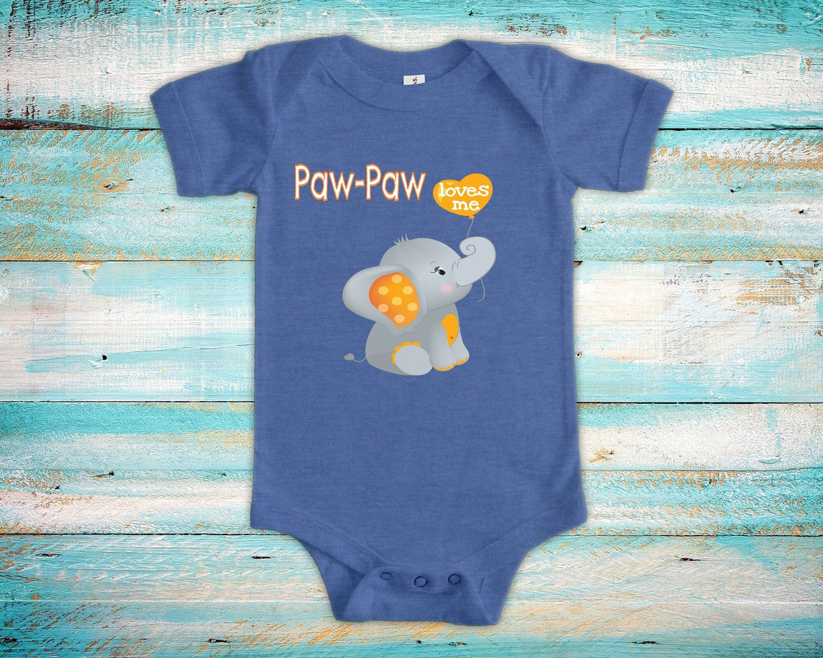 PawPaw Loves Me Cute Grandpa Name Elephant Baby Bodysuit Tshirt or Toddler Shirt Special Grandfather Gift or Pregnancy Reveal Announcement Graphic Tee – Easygoing Wear · Trending Graphic Apparel