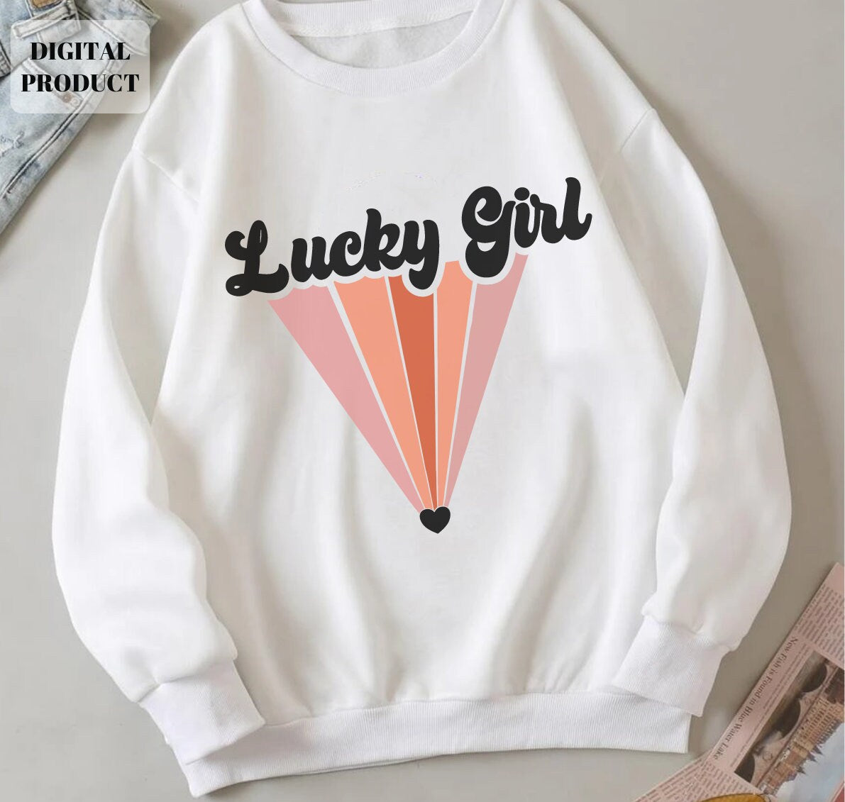 Lucky girl svg png One Lucky Girl Svg Women shirt svg EPS PNG Cricut Instant Download Graphic Tee – Cozy Vibes · Must-Have Style