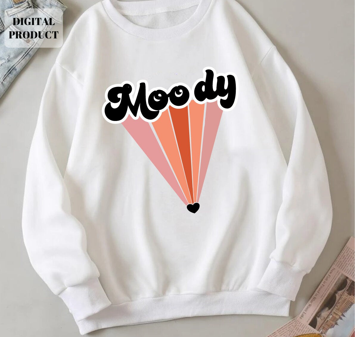 Moody svg Moody retro png Sun retro Cricut SVG and PNG Commercial Use Graphic Tee – Feel-Good Design · Great Gift For Fans