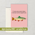 Cute Fishing Greeting Card Romantic Fishing Printable Card Fisherman Love Card Digital Download Last Minute Card Trout Graphic Tee – Cozy Vibes · Trending Graphic Apparel