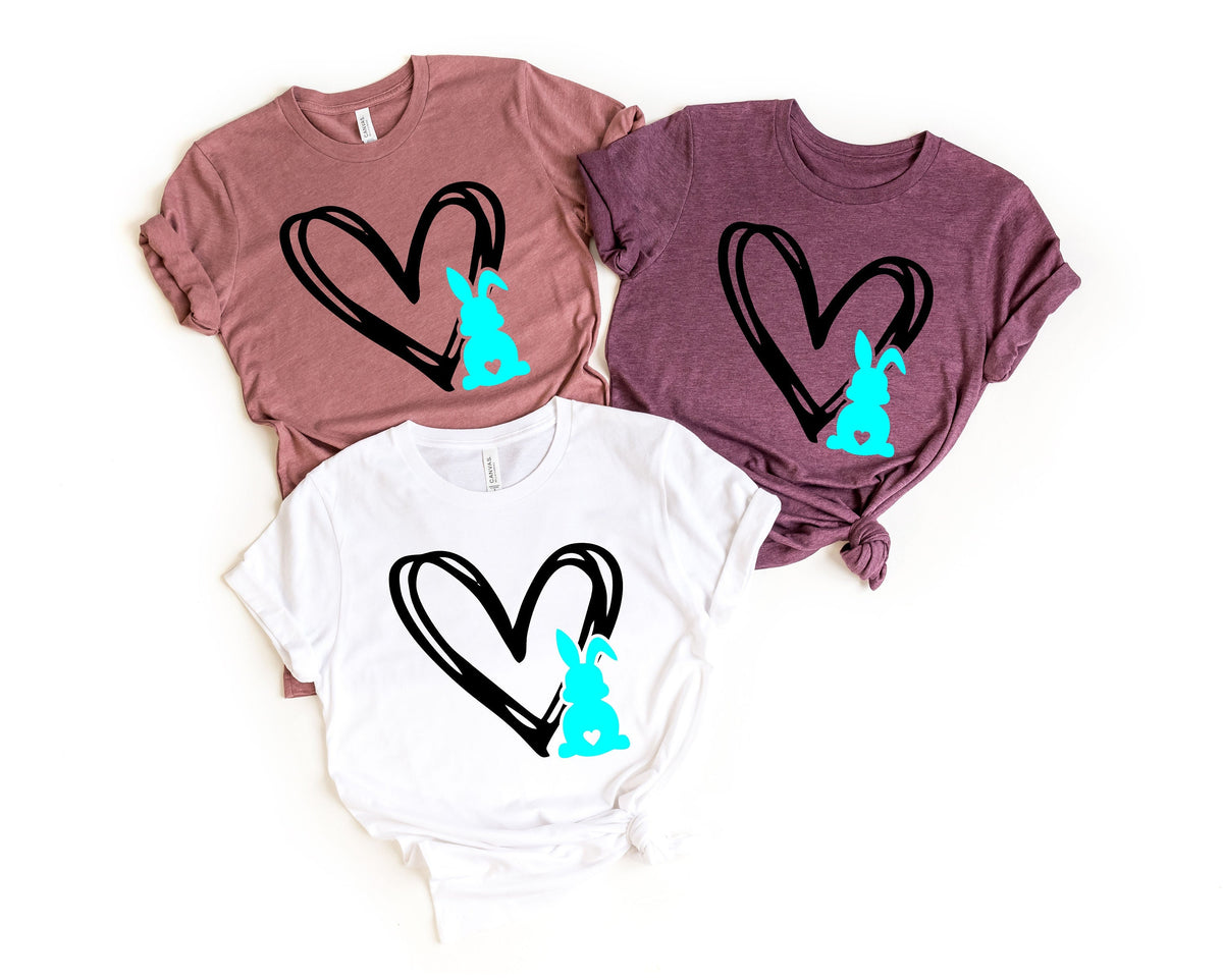 Bunny Heart shirt Easter shirt Easter bunny graphic tee Easter shirts for womenLadies Easter Bunny shirtEaster Gift TeeEaster Love Tee Graphic Tee – Premium Graphic · Top Pick For Any Outfit