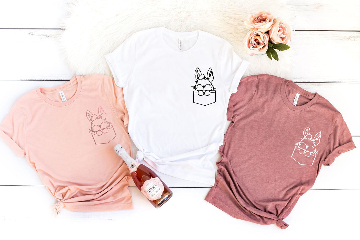Bunny Shirt Bunny Lover Shirt Rabbit Lover Shirt Easter Shirt Easter Bunny Shirt Cute Bunny Shirt Animal Lover Shirt Pocket Designs Graphic Tee – Fan Favorite · High-Quality Print