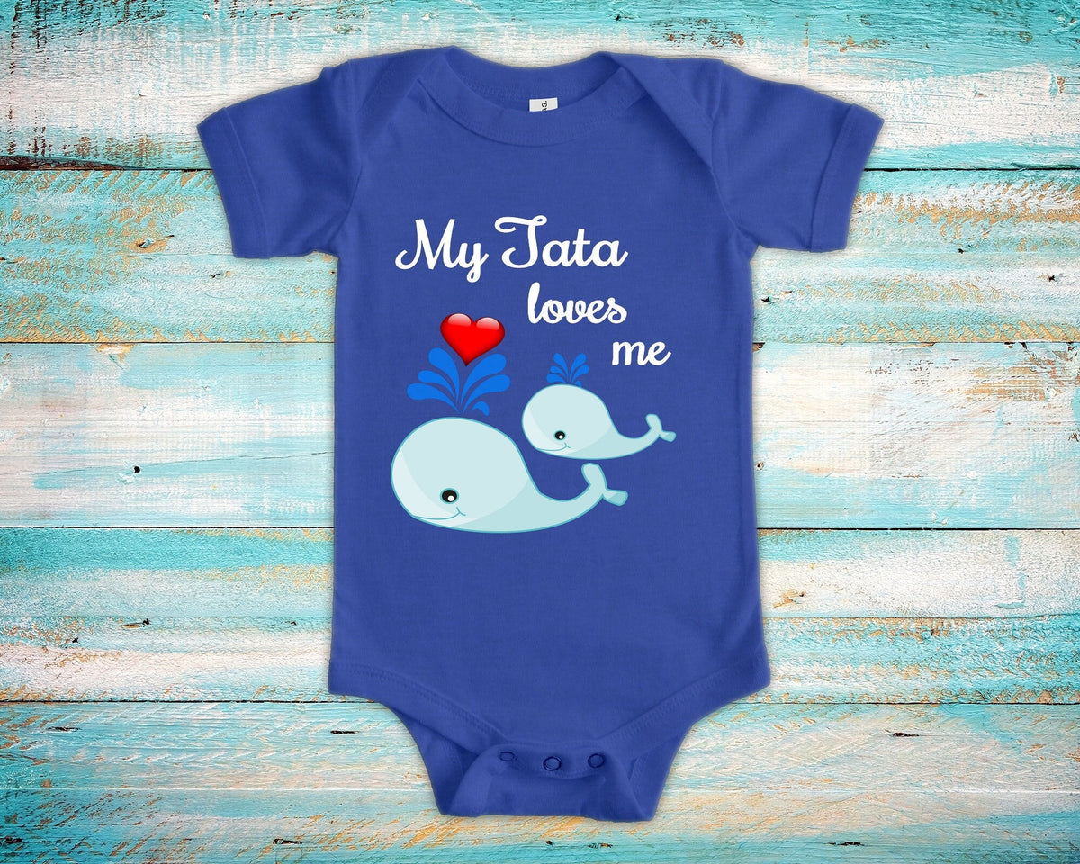 Tata Loves Me Cute Grandpa Name Whale Baby Bodysuit Tshirt or Toddler Shirt Spanish Latin Grandfather Gift or Pregnancy Reveal Announcement Graphic Tee – Premium Graphic · Trending Graphic Apparel