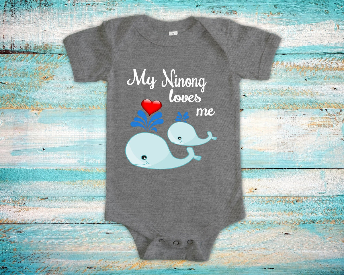 Ninong Loves Me Cute Godfather Name Whale Baby Bodysuit Tshirt or Toddler Shirt Filipino or Spanish Godfather Gift or Pregnancy Reveal Graphic Tee – Aesthetic Look · High-Quality Print