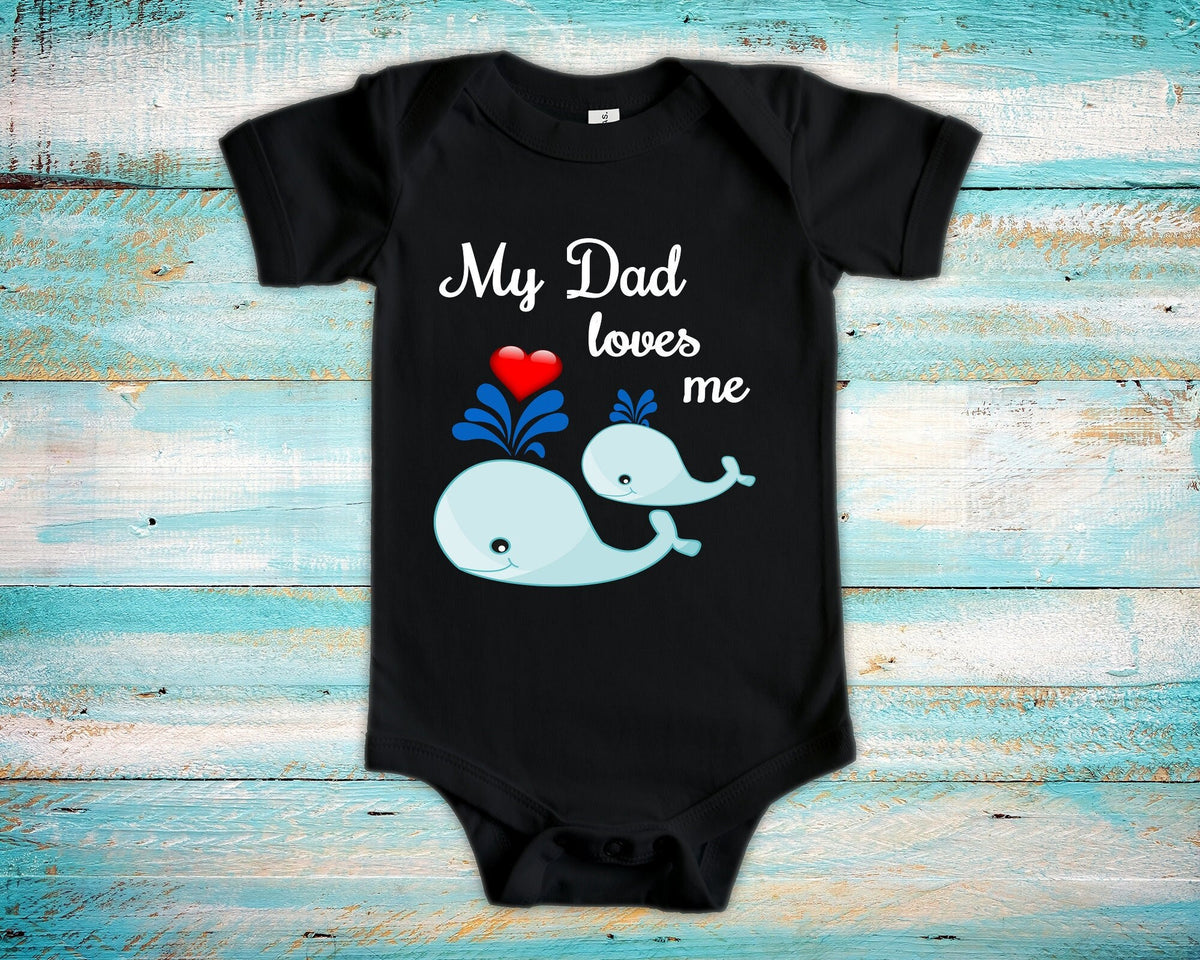 Dad Loves Me Cute Father Name Whale Baby Bodysuit Tshirt or Toddler Shirt Special Daddy Gift or Pregnancy Reveal Announcement Graphic Tee – Easygoing Wear · High-Quality Print