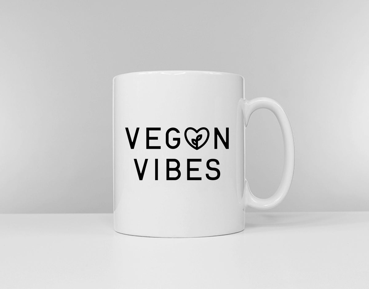 Vegan Vibes Ceramic Coffee Mug Vegan Mug Vegan Slogan Mugs Vegan Gift Idea Graphic Tee – Soft Feel · High-Quality Print