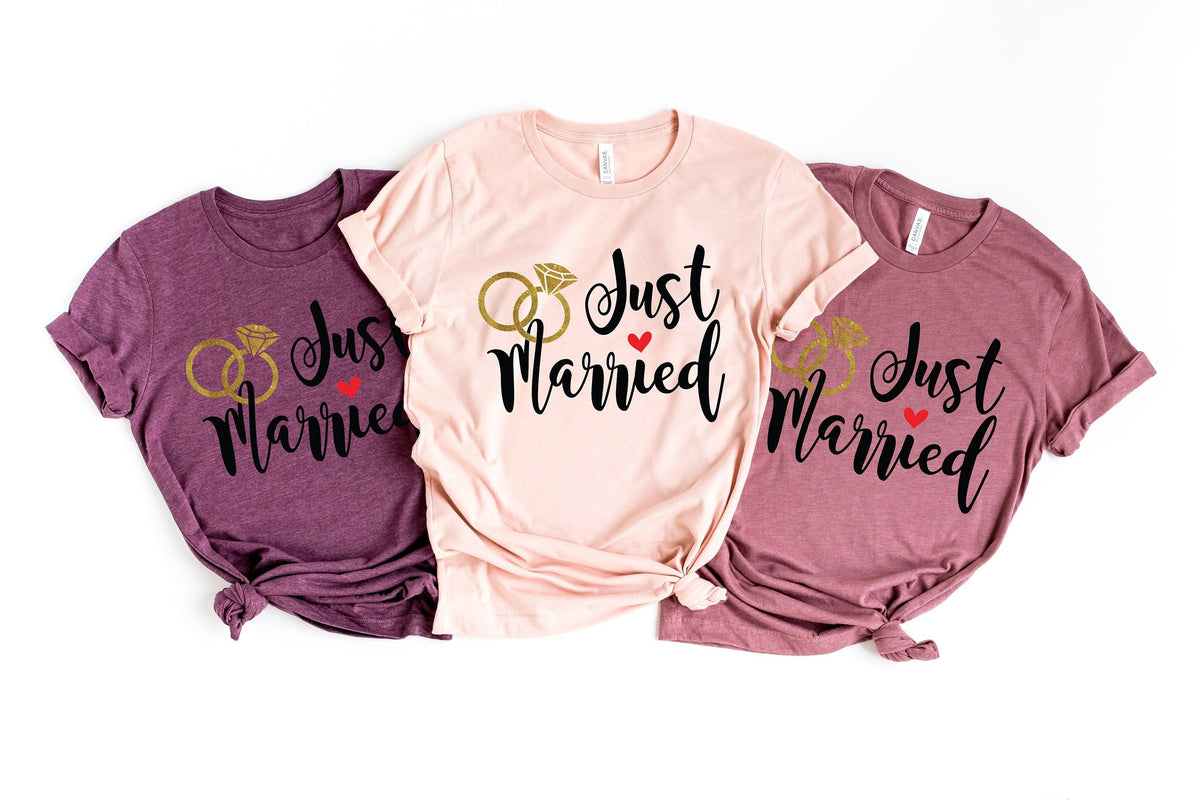 Just Married Shirts Honeymoon Shirts Newlywed Shirts Wedding Shirt Wife And Hubs Shirts Just Married Shirts Couples Shirts Graphic Tee – Soft Feel · Great Gift For Fans