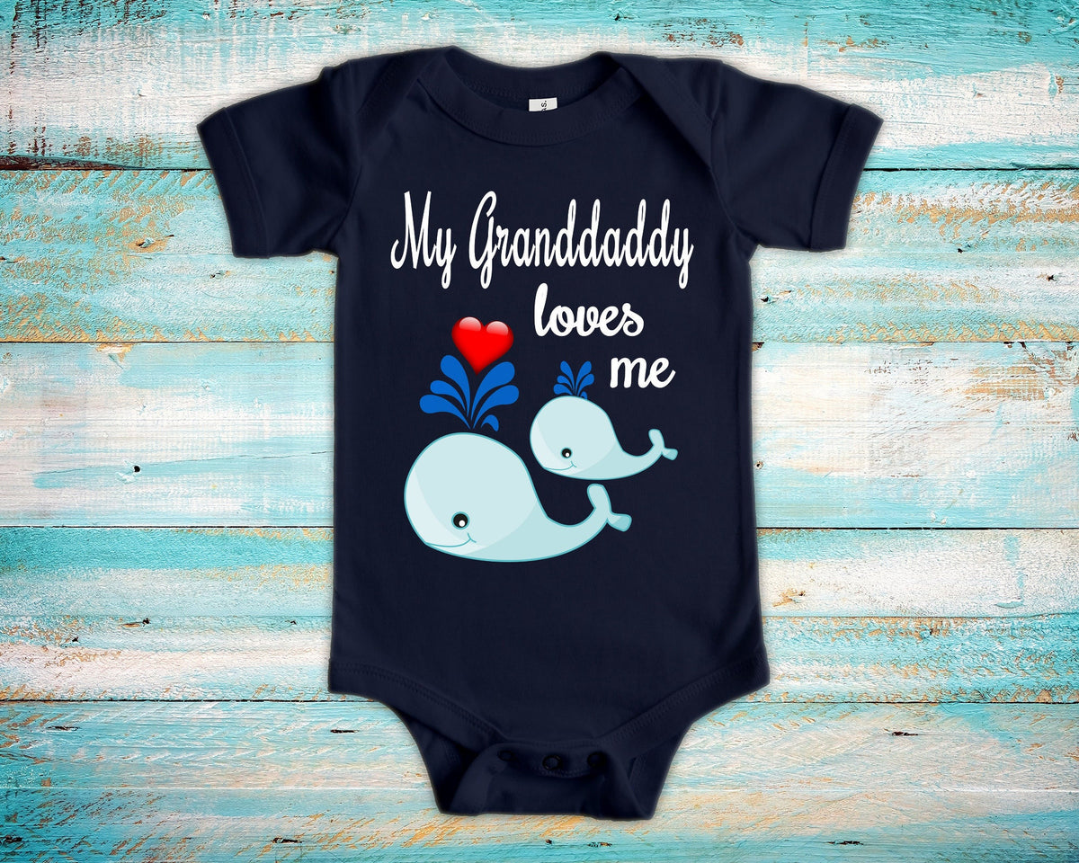Granddaddy Loves Me Cute Grandpa Name Whale Baby Bodysuit Tshirt or Toddler Shirt Special Grandfather Gift or Pregnancy Reveal Announcement Graphic Tee – Feel-Good Design · Great Gift For Fans