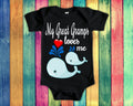 Great Gramps Loves Me Cute Great Grandpa Name Whale Baby Bodysuit Tshirt or Toddler Shirt Special Great Grandfather Gift or Pregnancy Reveal Graphic Tee – Easygoing Wear · Must-Have Style