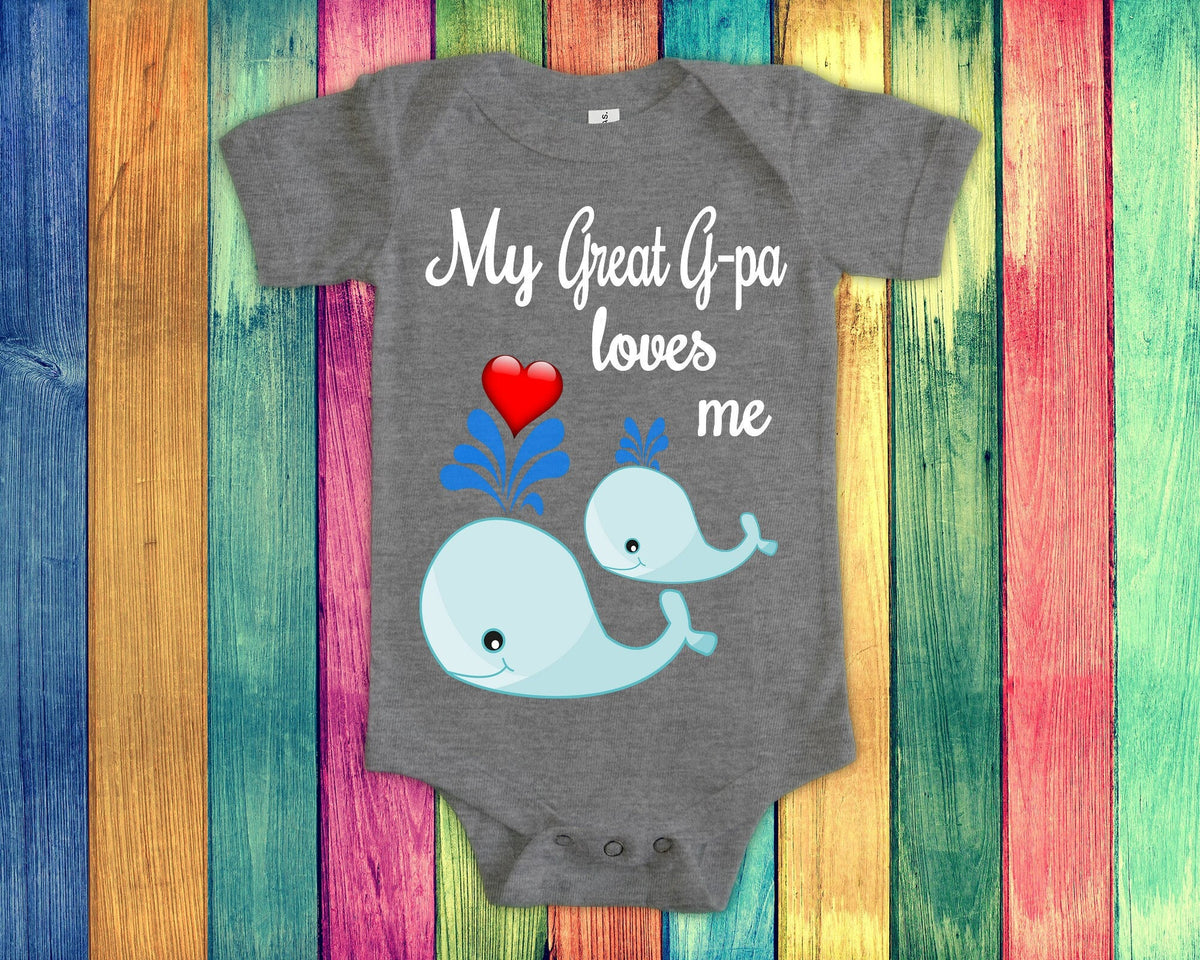 Great Gpa Loves Me Cute Great Grandpa Name Whale Baby Bodysuit Tshirt or Toddler Shirt Special Great Grandfather Gift or Pregnancy Reveal Graphic Tee – Aesthetic Look · Perfect For Daily Wear