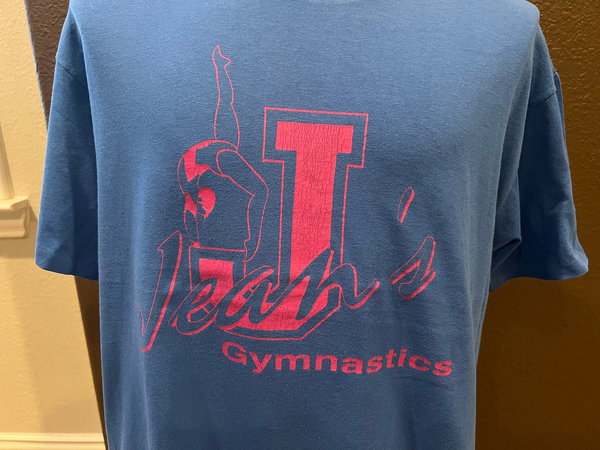 Vintage 9039s Jean39s Gymnastics Blue T Shirt Size L Graphic Tee – Warm & Stylish · High-Quality Print