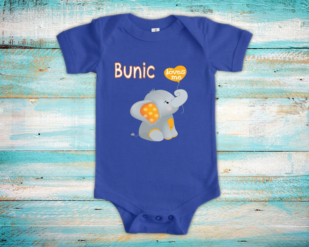 Bunic Loves Me Cute Grandpa Name Elephant Baby Bodysuit Tshirt or Toddler Shirt Romanian Grandfather Gift or Pregnancy Reveal Announcement Graphic Tee – Aesthetic Look · Top Pick For Any Outfit