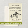 Funny Rugby Card Cute Rugby Gifts Rugby Player Valentine Digital Download Printable Off To The Rugby Graphic Tee – Soft Feel · Great Gift For Fans