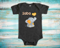 Saba Loves Me Cute Grandpa Name Elephant Baby Bodysuit Tshirt or Toddler Shirt Jewish Grandfather Gift or Pregnancy Reveal Announcement Graphic Tee – Aesthetic Look · High-Quality Print