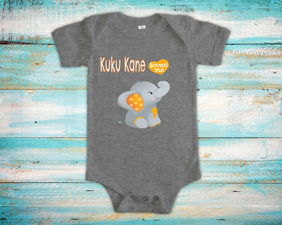 Kuku Kane Loves Me Cute Grandpa Name Elephant Baby Bodysuit Tshirt or Toddler Shirt Hawaiian Grandfather Gift or Pregnancy Announcement Graphic Tee – Soft Feel · Must-Have Style