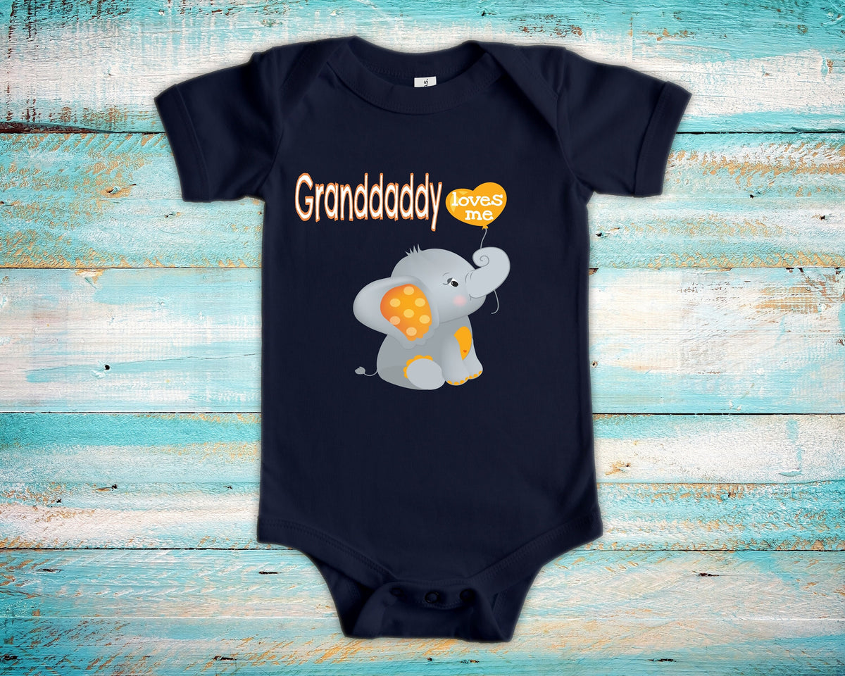 Granddaddy Loves Me Cute Grandpa Name Elephant Baby Bodysuit Tshirt or Toddler Shirt Special Grandfather Gift or Pregnancy Announcement Graphic Tee – Everyday Comfort · Great Gift For Fans