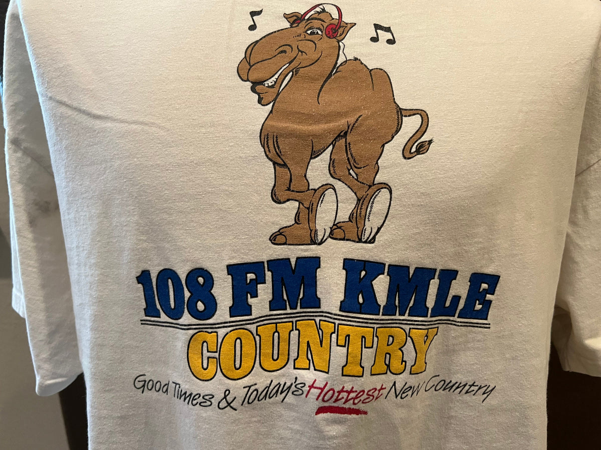 Vintage 9039s 108 FM KMLE Country Radio Station White T Shirt Size XL Graphic Tee – Premium Graphic · Must-Have Style