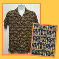 AT004 Americana 195039s style rayon atomic bottledrinking glasses print shirt by Atomik Tiki Graphic Tee – Bold Style · Great Gift For Fans